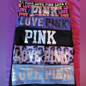 ISO 2000s FLARED VS PINK FOLD OVER YOGA PANTS